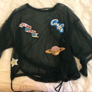 See-through green shirt from Zara